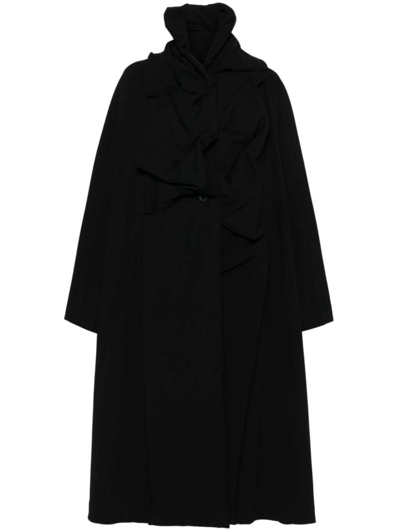 Rundholz draped-detail coat - Black von Rundholz