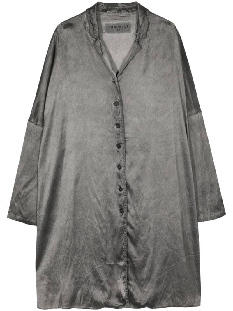 Rundholz single-breasted satin coat - Grey von Rundholz