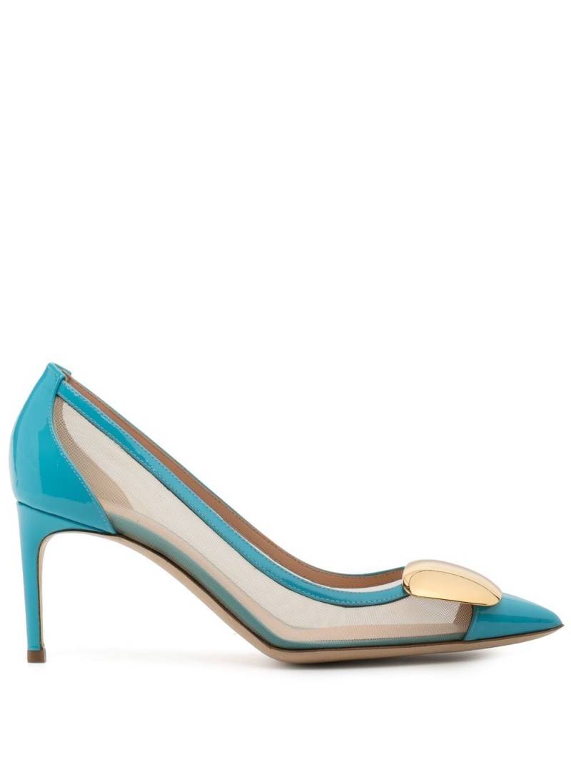 Rupert Sanderson chrome pebble transparent panel pumps - Blue von Rupert Sanderson