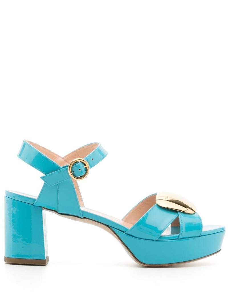 Rupert Sanderson rounded-plaque platform sandals - Blue von Rupert Sanderson