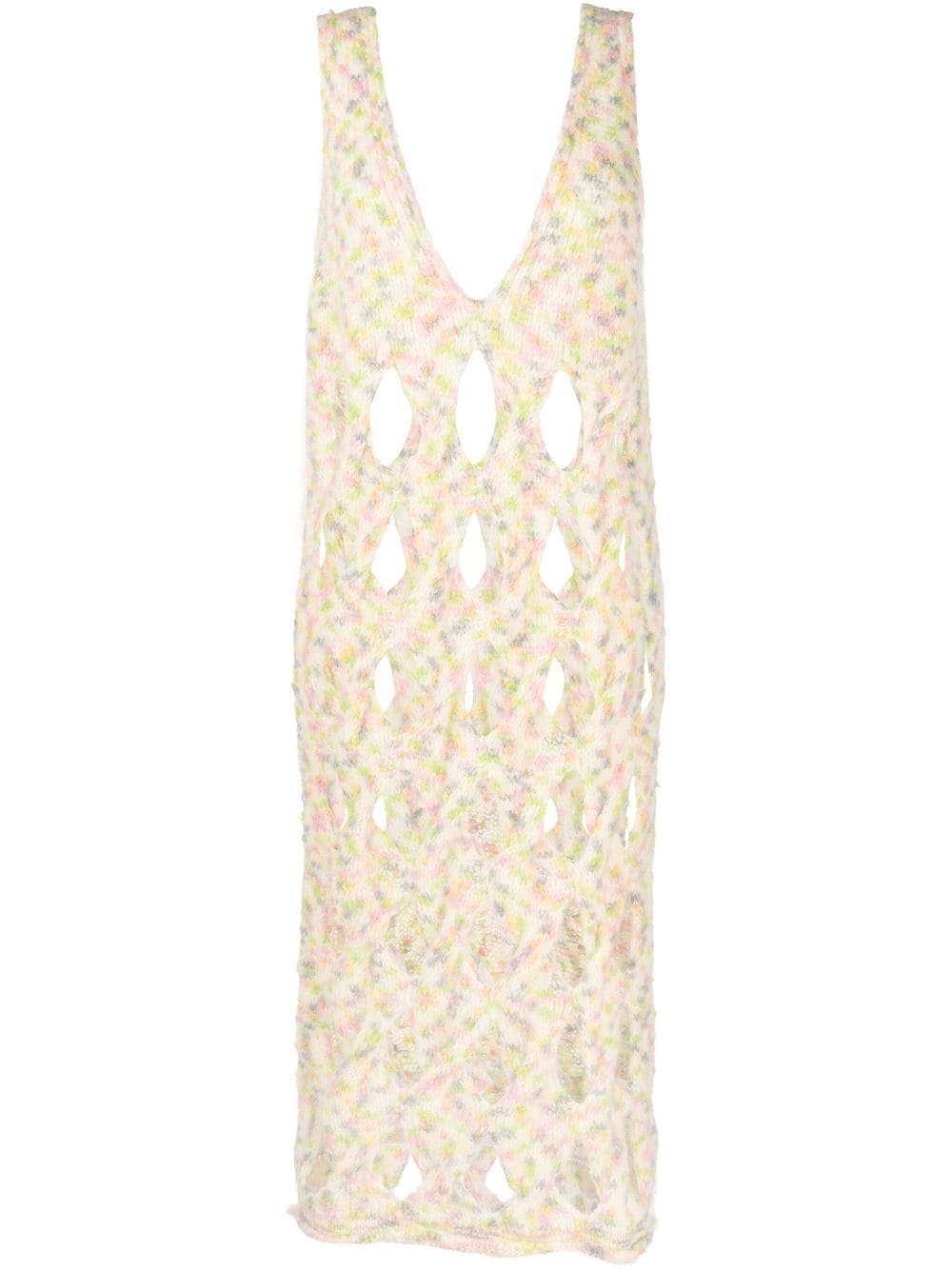 Rus oversize open-knit dress - Neutrals von Rus