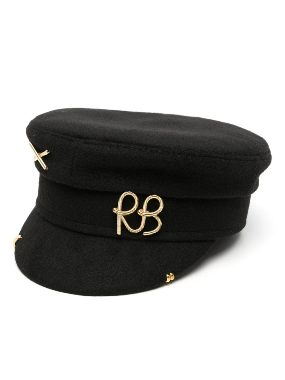 Ruslan Baginskiy Baker Boy logo-appliqué cap - Black von Ruslan Baginskiy