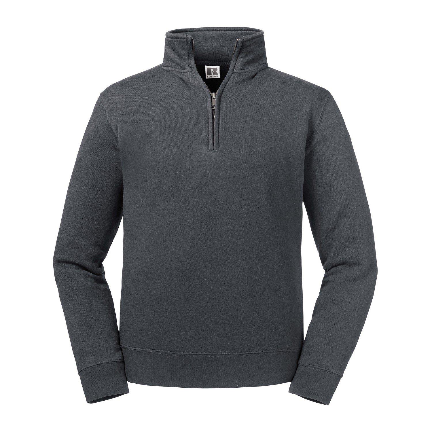 Authentic Sweatshirt Mit Kurzem Reißverschluss Herren Grau XL von Russell