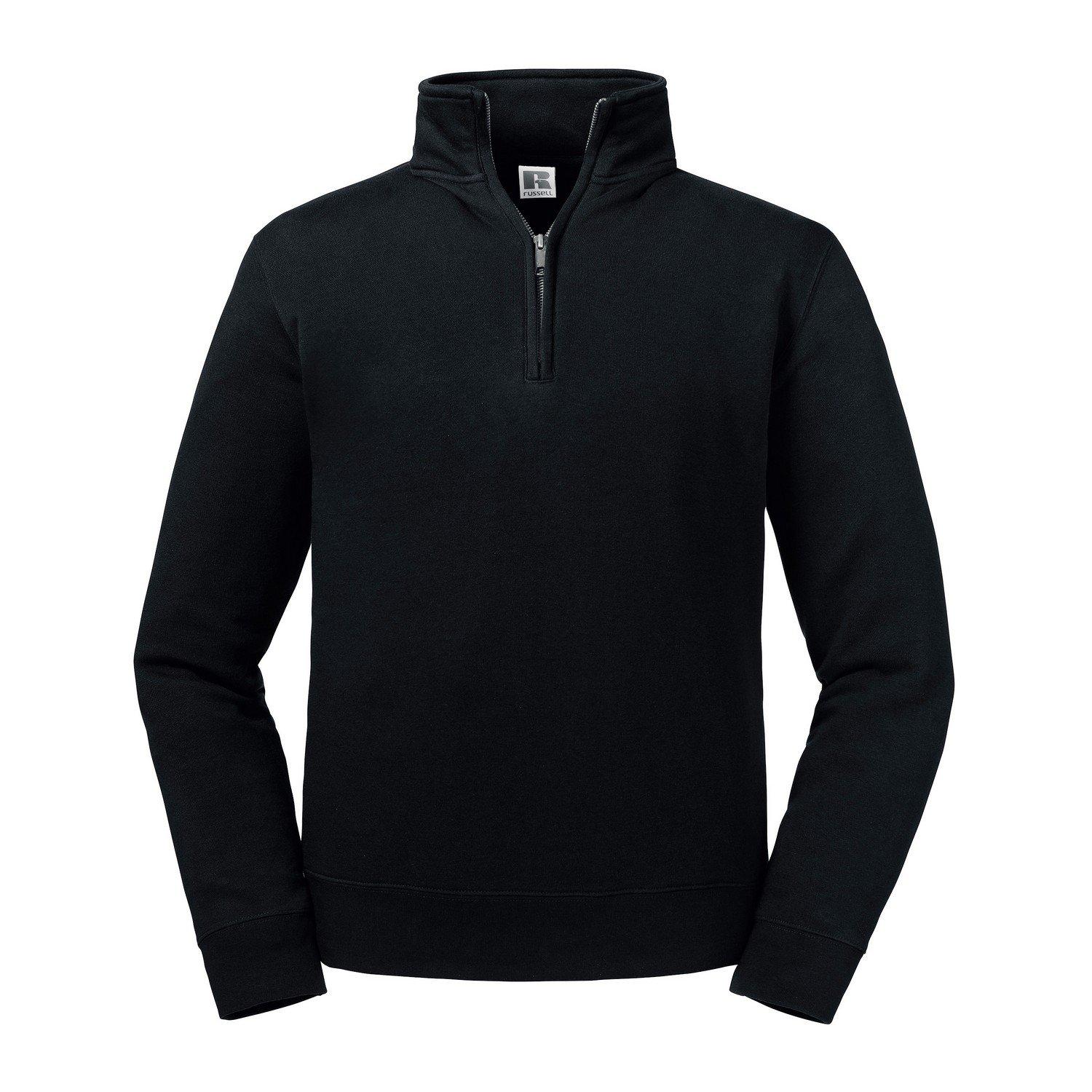 Authentic Sweatshirt Mit Kurzem Reißverschluss Herren Schwarz 4XL von Russell