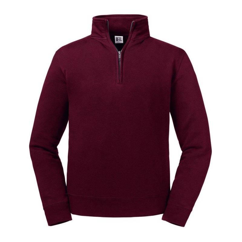 Authentische Zip Neck Sweatshirt Herren Weinrot M von Russell