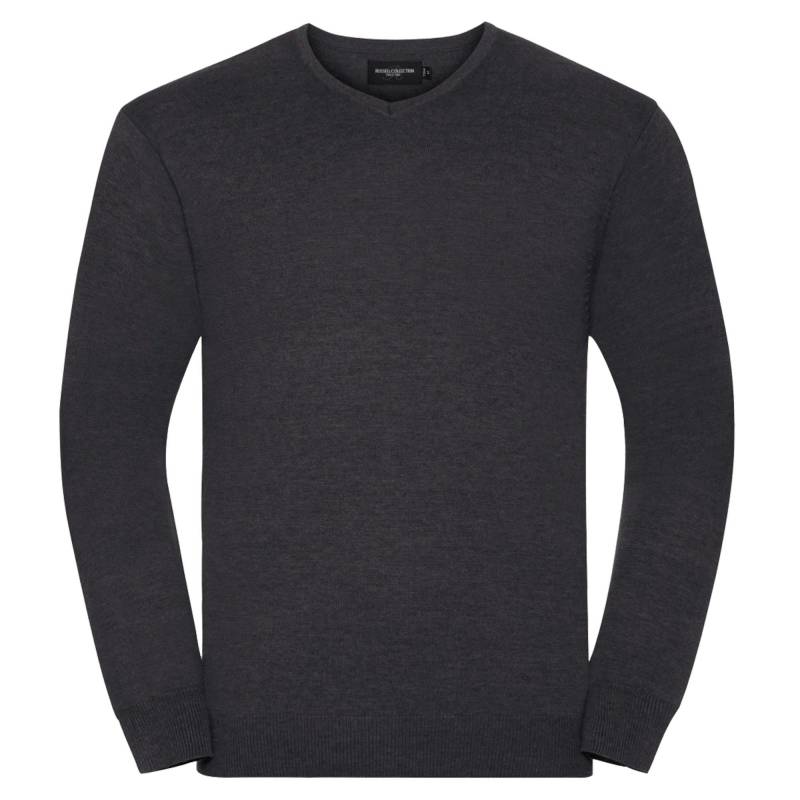 Collection Strickpullover Mit Vausschnitt Herren Charcoal Black 4XL von Russell