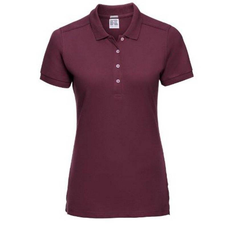 Damen Poloshirt, Kurzarm Damen Weinrot L von Russell