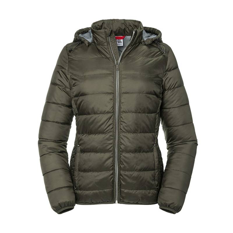 Hooded Nano Padded Jacket Damen Olivegrün XXL von Russell