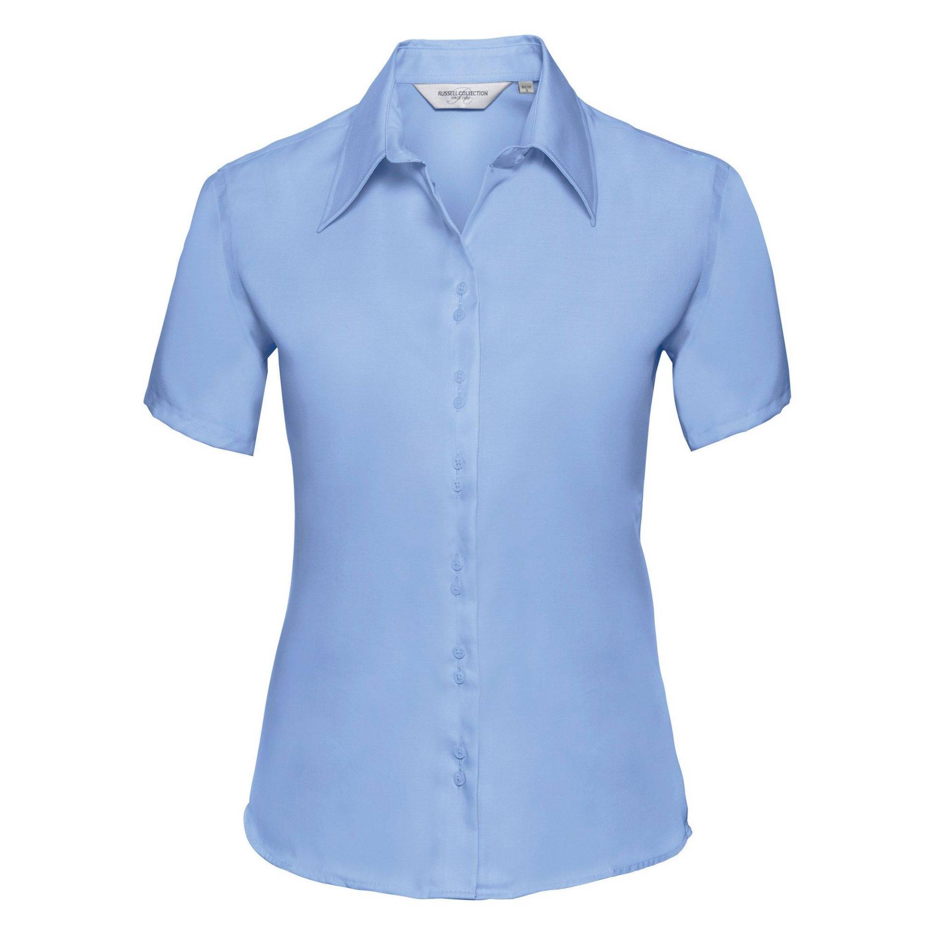 Russell - Collection Bluse, Kurzarm, bügelfrei, für Damen, Himmelblau, Größe 3XL von Russell