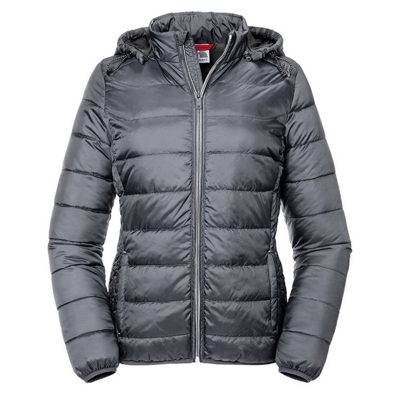 Russell - Hooded Nano Padded Jacket, für Damen, Eisen, Größe 3XL von Russell