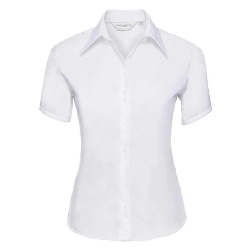 Russell - Collection Bluse, Kurzarm, bügelfrei, für Damen, Weiss, Größe 3XL von Russell