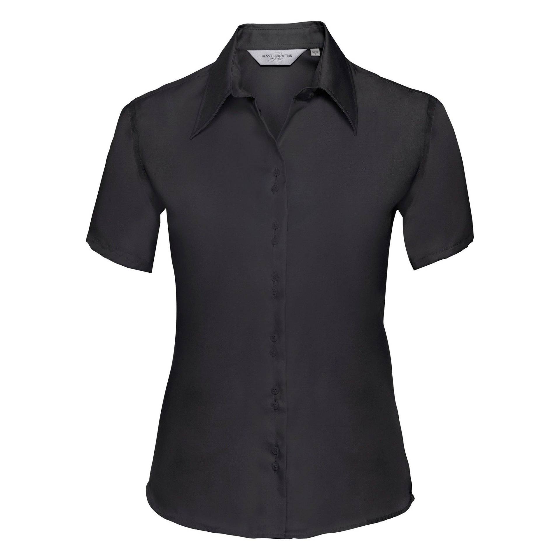 Collection Bluse, Kurzarm, Bügelfrei Damen Schwarz 3XL von Russell