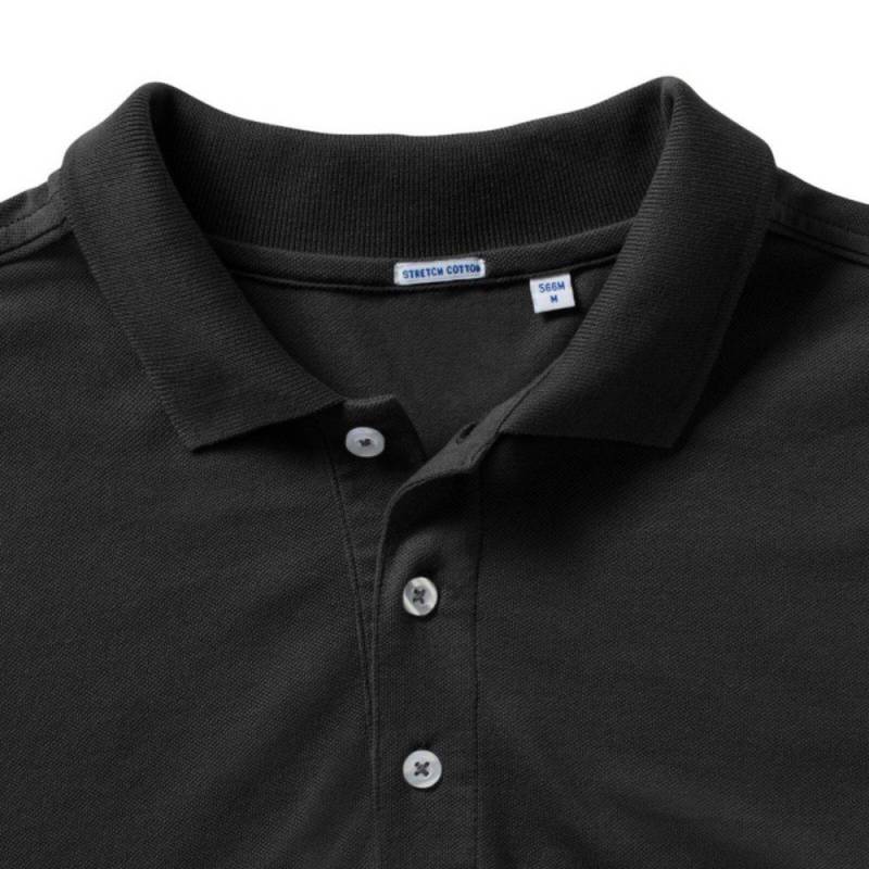 Stretch Poloshirt, Kurzarm Herren Schwarz 3XL von Russell