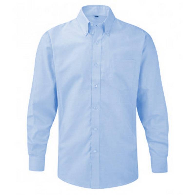 Russell - Oxford Hemd, langärmlig, pflegeleicht, für Herren, Blau, Größe 42 von Russell