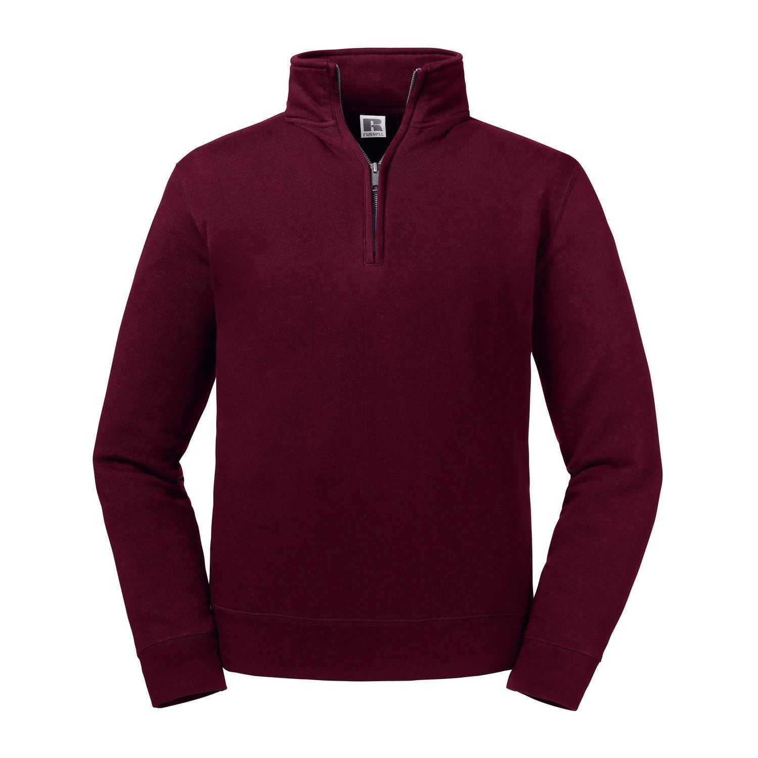 Russell - Authentic Sweatshirt mit kurzem Reißverschluss, für Herren, Weinrot, Größe 4XL von Russell