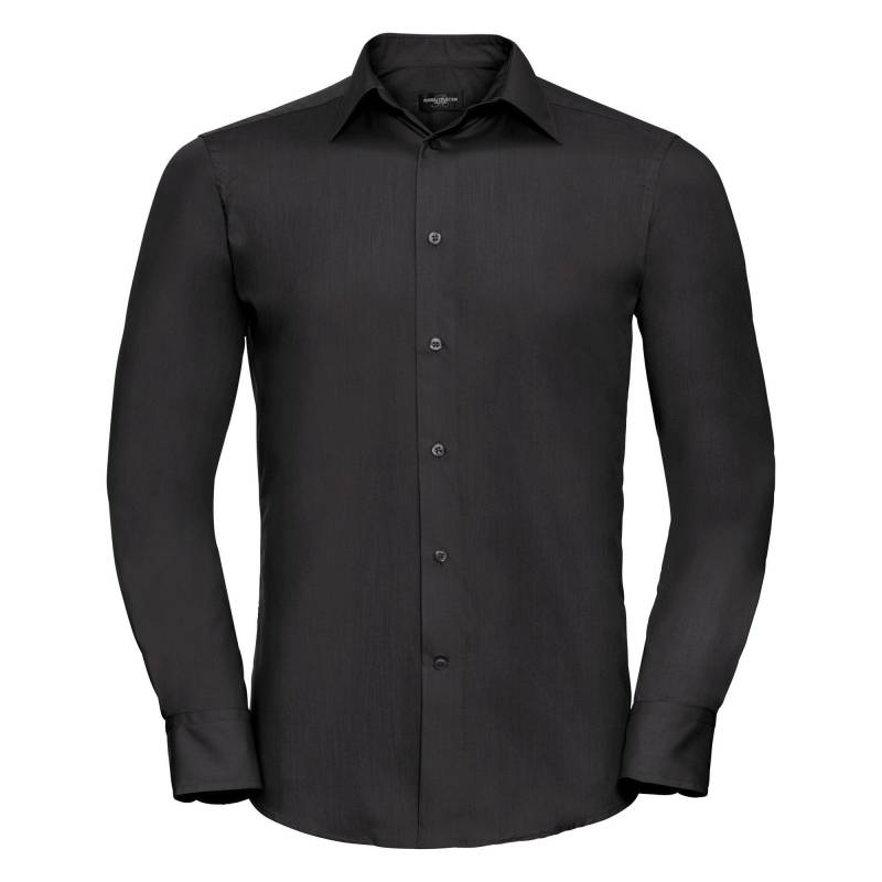 Russell - Collection Popeline Herren Hemd, für Herren, Schwarz, Größe 4XL von Russell