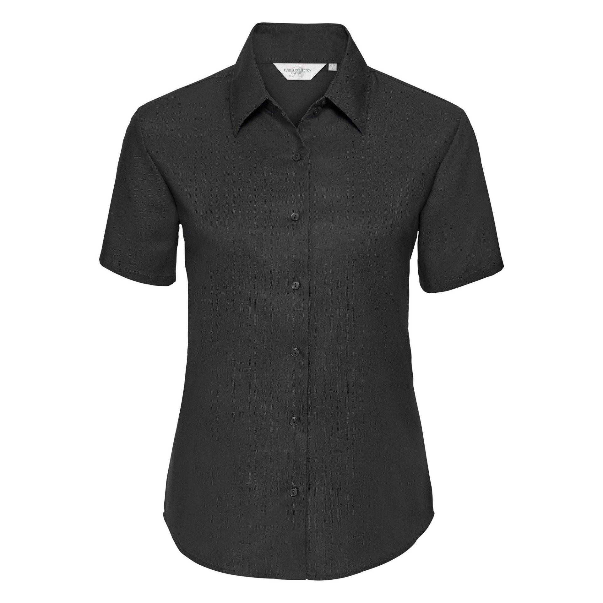 Russell - Collection Easy Care Oxford Bluse, Kurzarm, für Damen, Schwarz, Größe 6XL von Russell