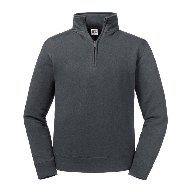 Authentische Zip Neck Sweatshirt Herren Grau L von Russell