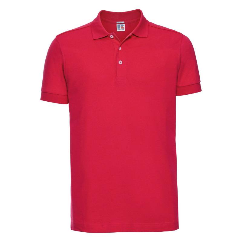 Russell - Stretch PoloShirt, Kurzarm, für Herren, Rot Bunt, Größe L von Russell