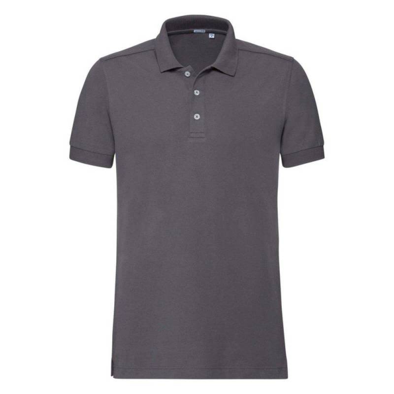 Russell - Stretch PoloShirt, Kurzarm, für Herren, Grau, Größe L von Russell