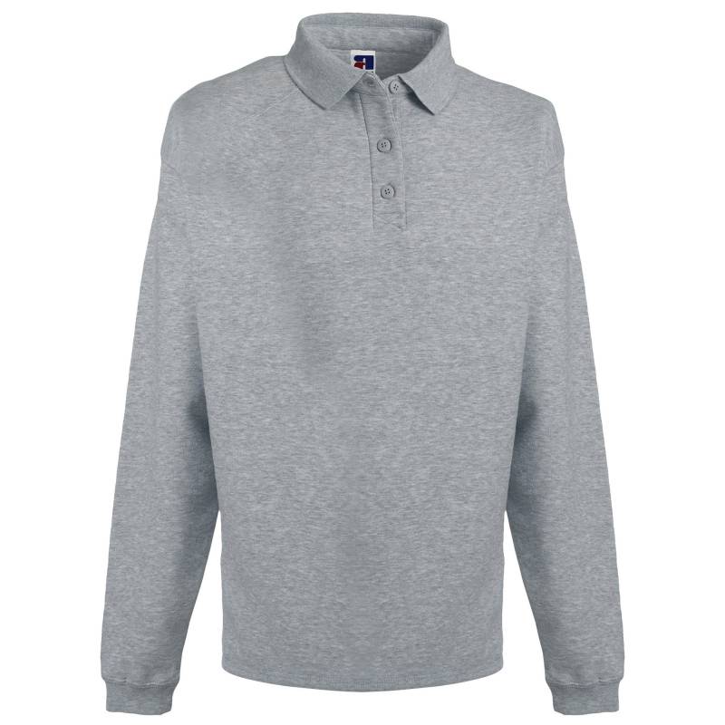 Europe Sweatshirt Mit Knopfleiste Und Kragen Herren Taubengrau L von Russell