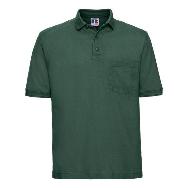 Russell - Ripp PoloShirt, Kurzarm, für Herren, Grün, Größe L von Russell