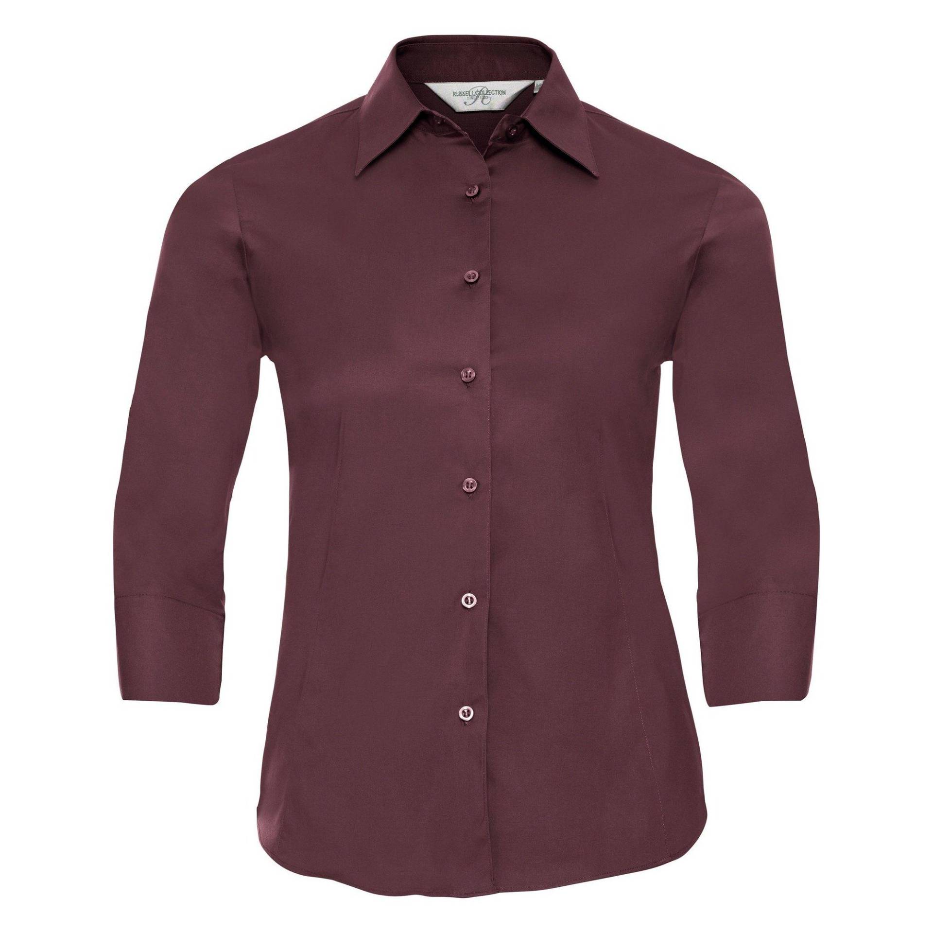 Russell - Collection Easy Care Bluse, für Damen, Bordeaux, Größe L von Russell