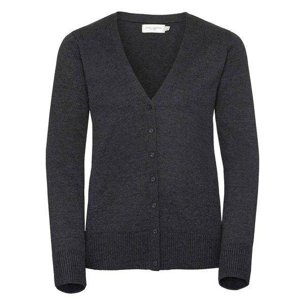 Russell - Collection Strickjacke mit VAusschnitt, für Damen, Charcoal Black, Größe L von Russell