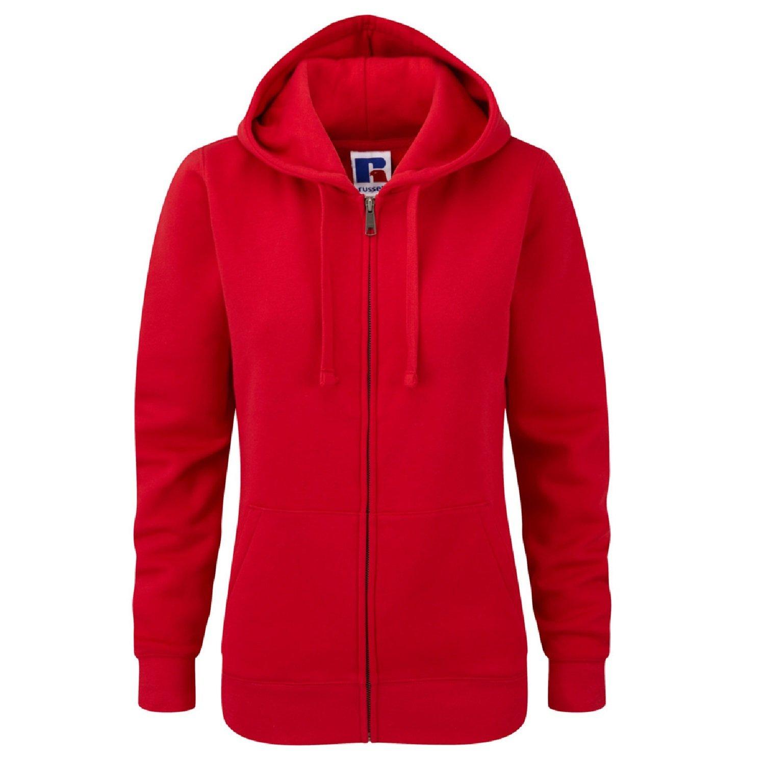 Russell - Premium Authentisches Zip Hoodie (3LAYER Stoff), für Damen, Rot Bunt, Größe M von Russell