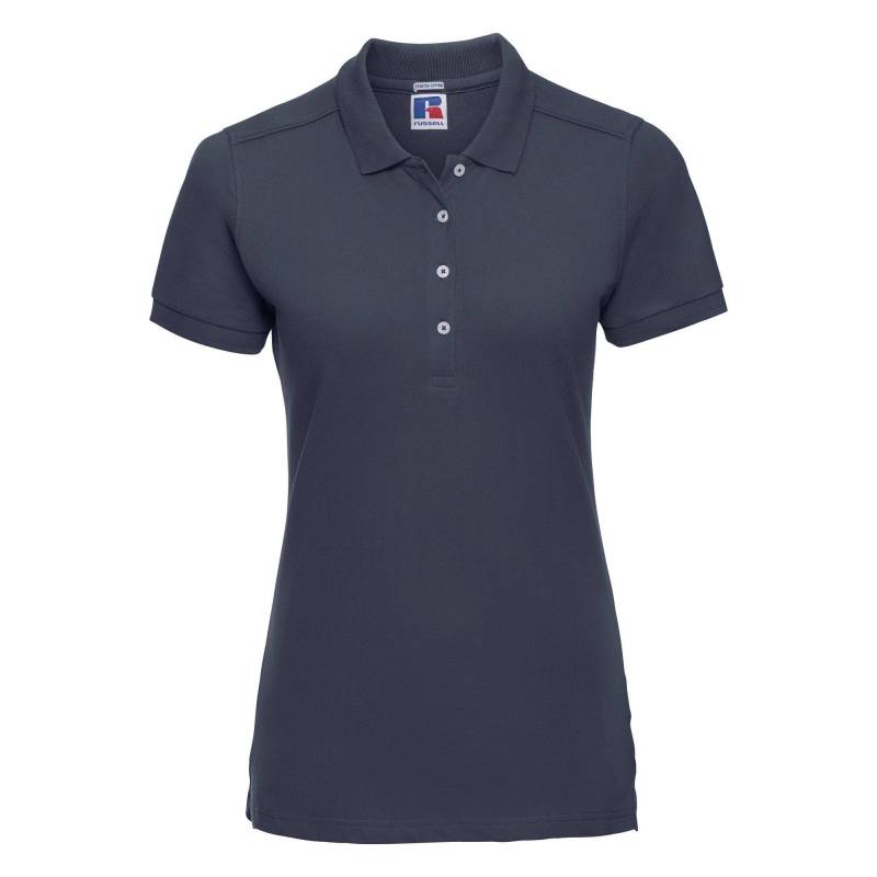 Russell - Stretch PoloShirt, Kurzarm, für Damen, Marine, Größe M von Russell