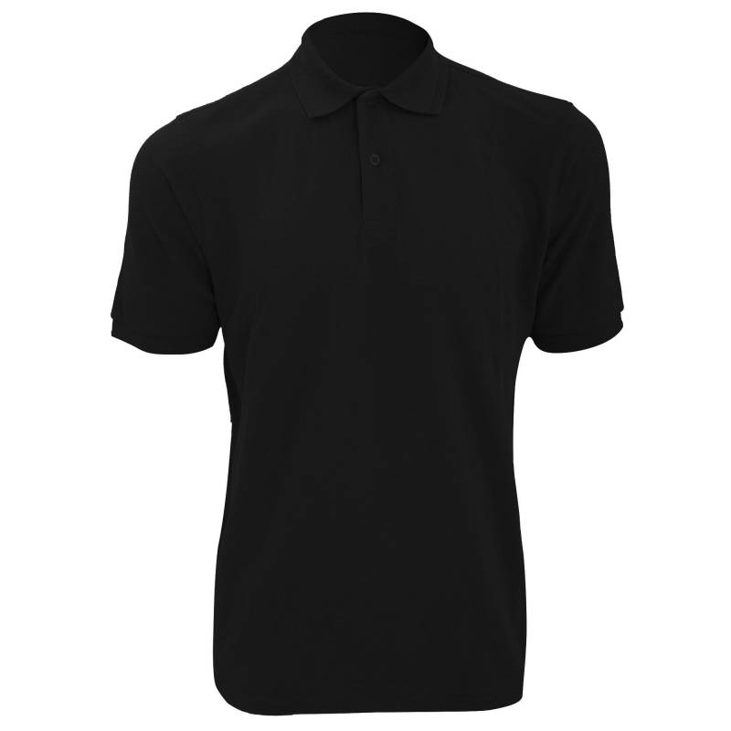 Russell - Ripp PoloShirt, Kurzarm, für Herren, Schwarz, Größe M von Russell