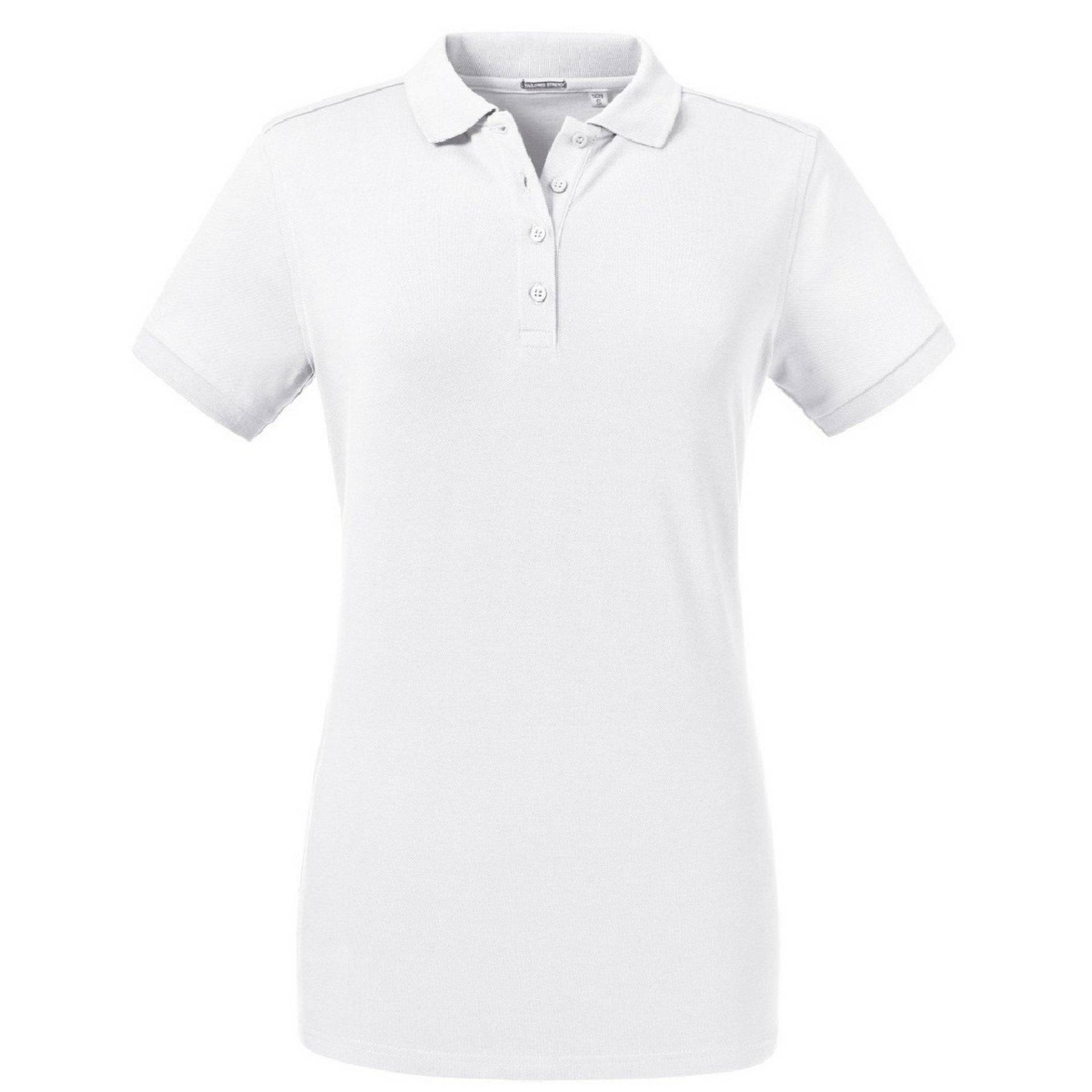 Poloshirt, Stretch Damen Weiss M von Russell