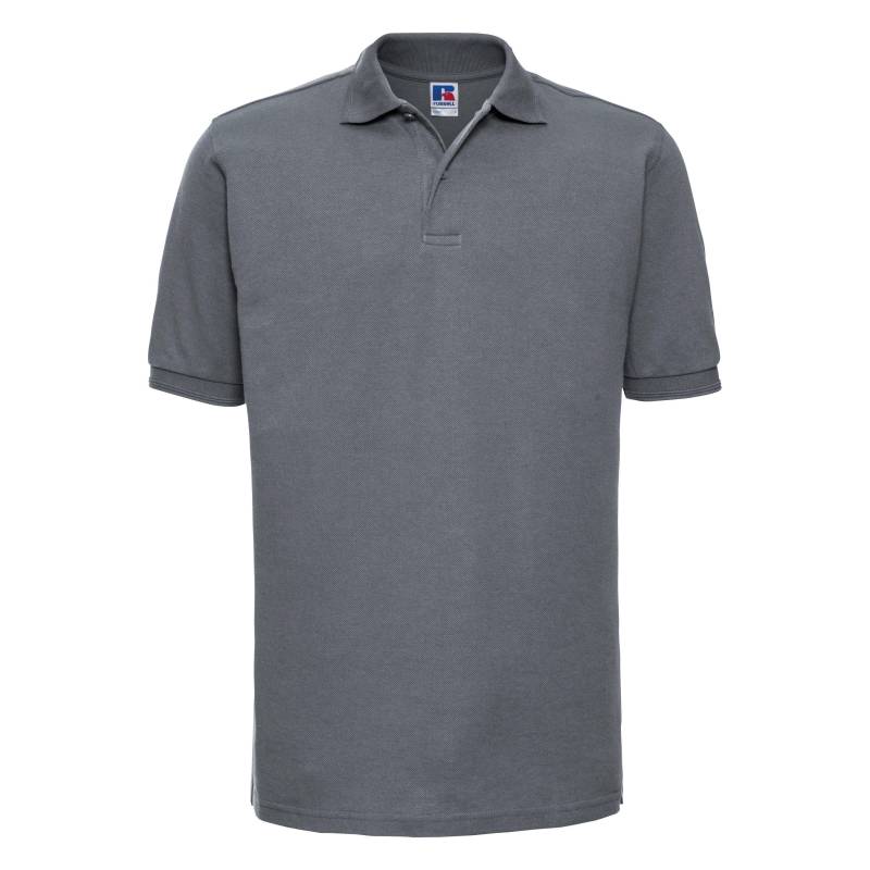 Russell - Ripp PoloShirt, Kurzarm, für Herren, Grau, Größe M von Russell