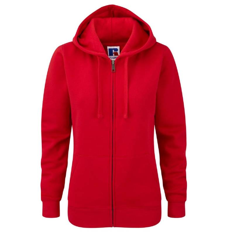 Russell - Premium Authentisches Zip Hoodie (3LAYER Stoff), für Damen, Rot Bunt, Größe S von Russell