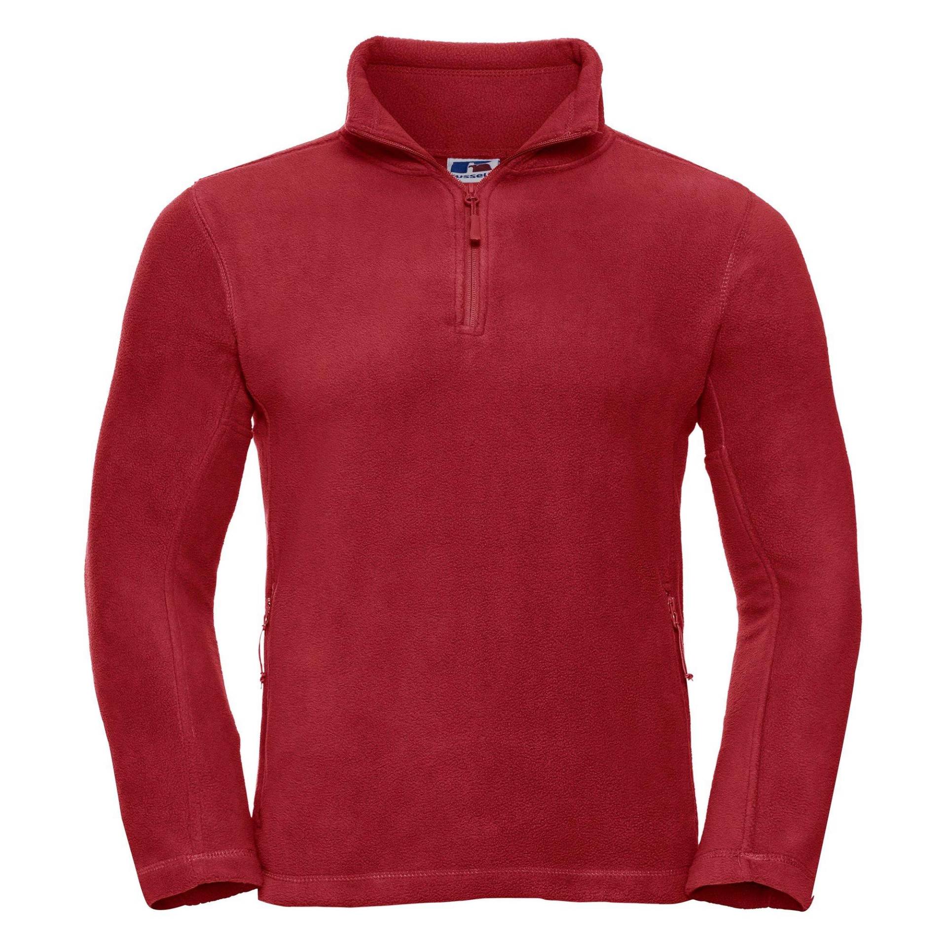 Russell - Outdoor Fleecepullover mit Reißverschluss am Kragen, für Herren, Rot Bunt, Größe S von Russell