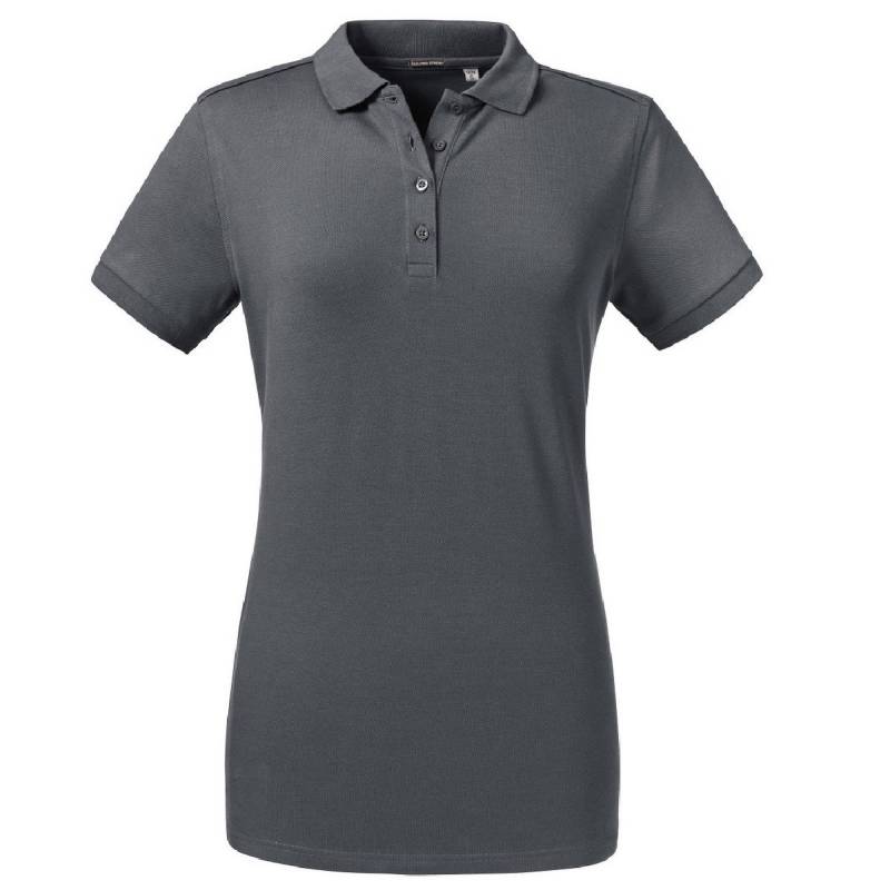 Poloshirt, Stretch Damen Grau S von Russell