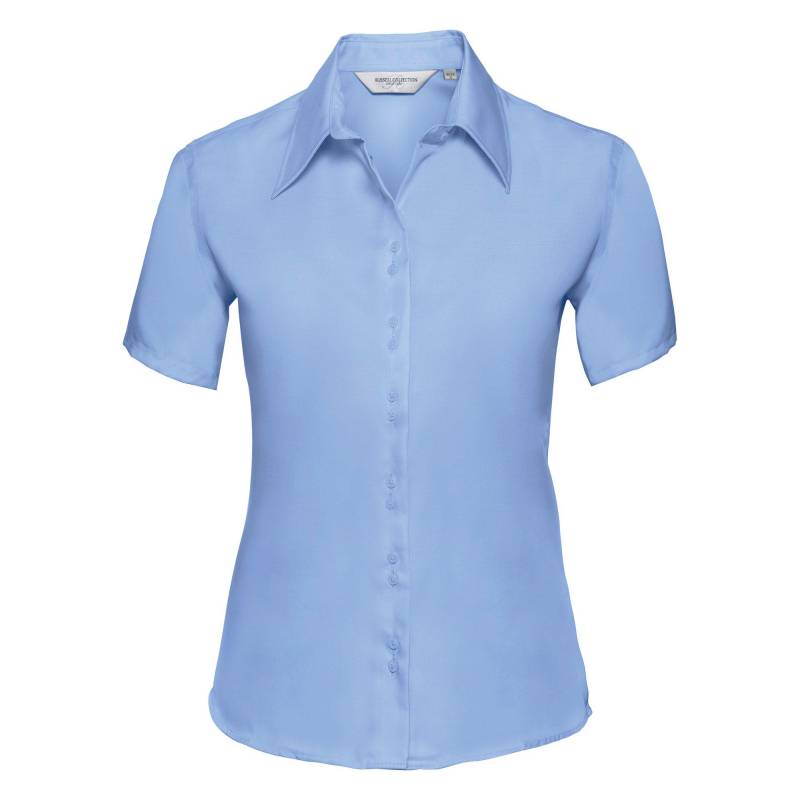 Russell - Collection Bluse, Kurzarm, bügelfrei, für Damen, Himmelblau, Größe S von Russell