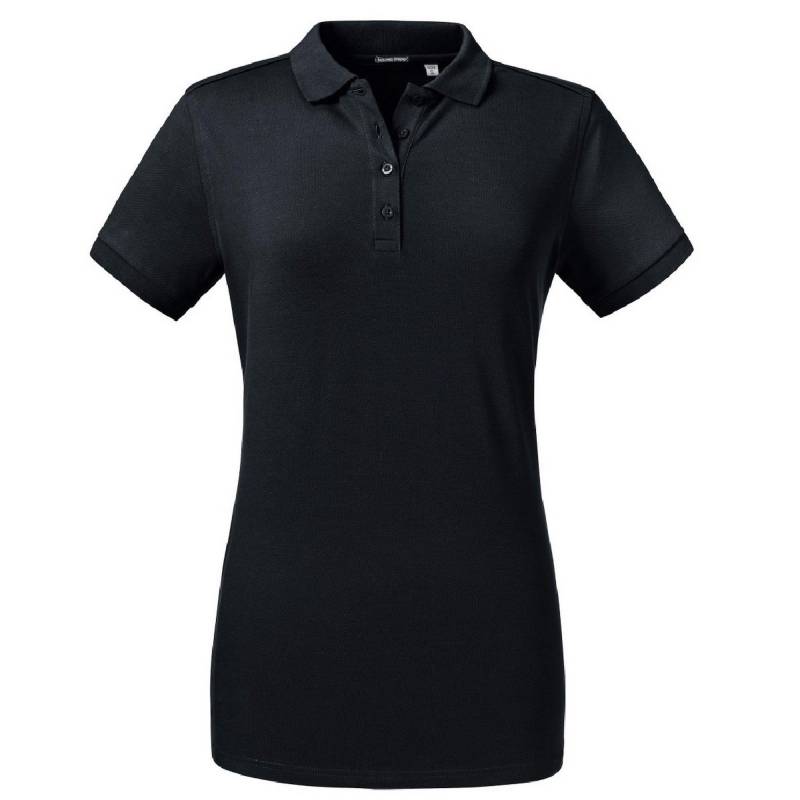 Russell - Poloshirt, Stretch, für Damen, Schwarz, Größe XL von Russell