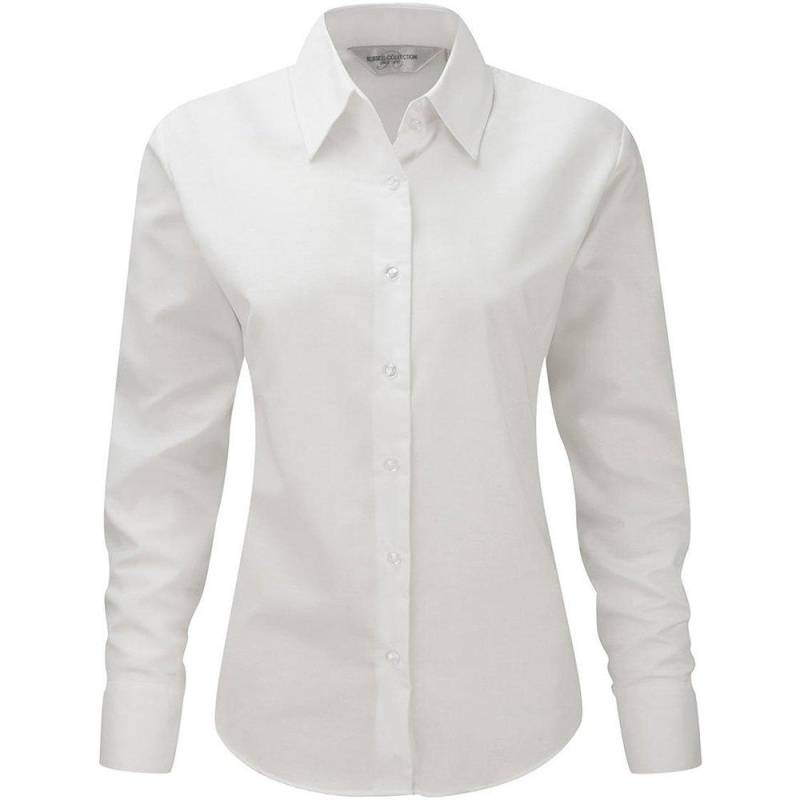 Russell - Collection Easy Care Oxford Bluse, Langarm, für Damen, Weiss, Größe XL von Russell