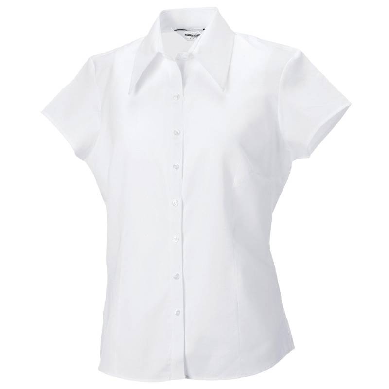 Collection Bluse Tencel Kurzarm, Tailliert Damen Weiss XS von Russell