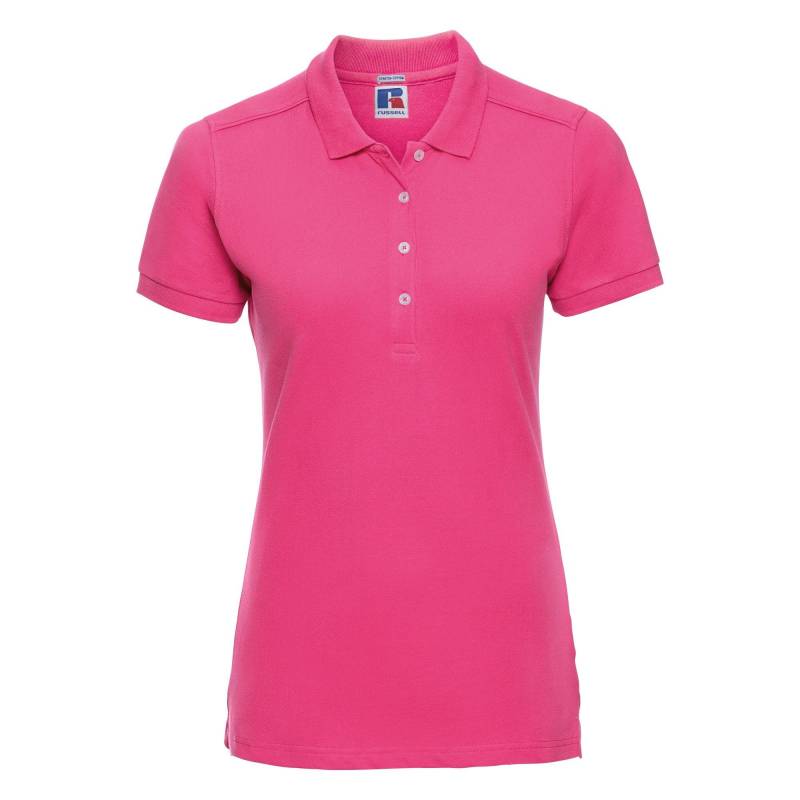 Stretch Poloshirt, Kurzarm Damen Fuchsia XS von Russell