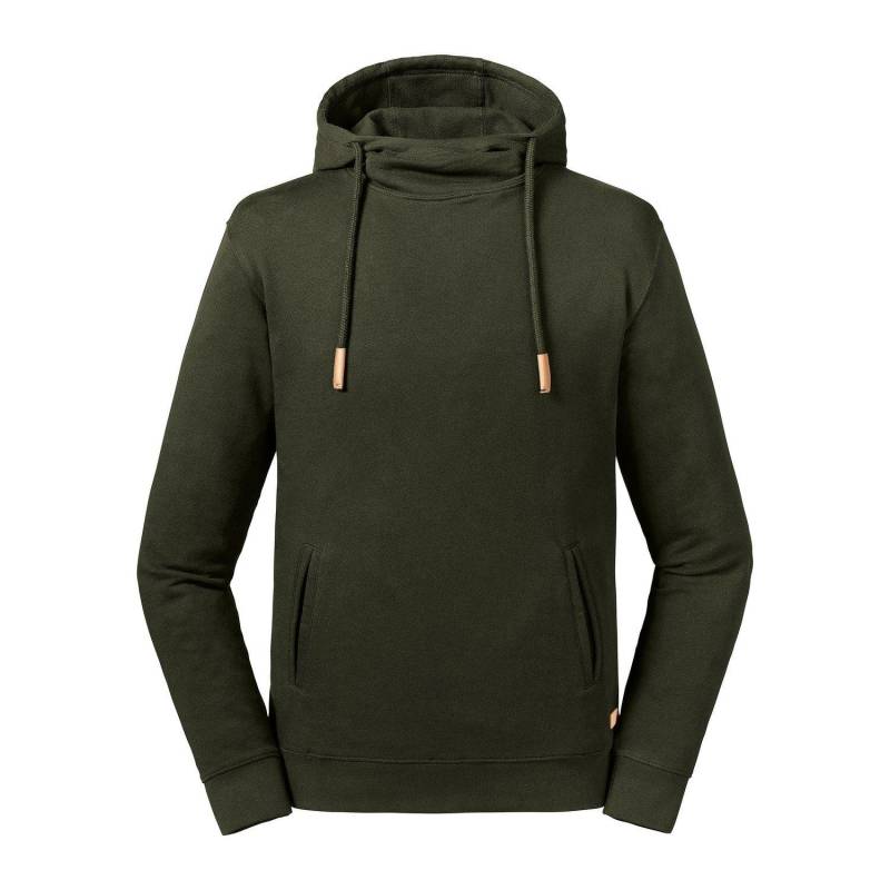 Reines Bio Sweatshirt Mit Hohem Kragen Und Kapuze Damen Olivegrün XS von Russell