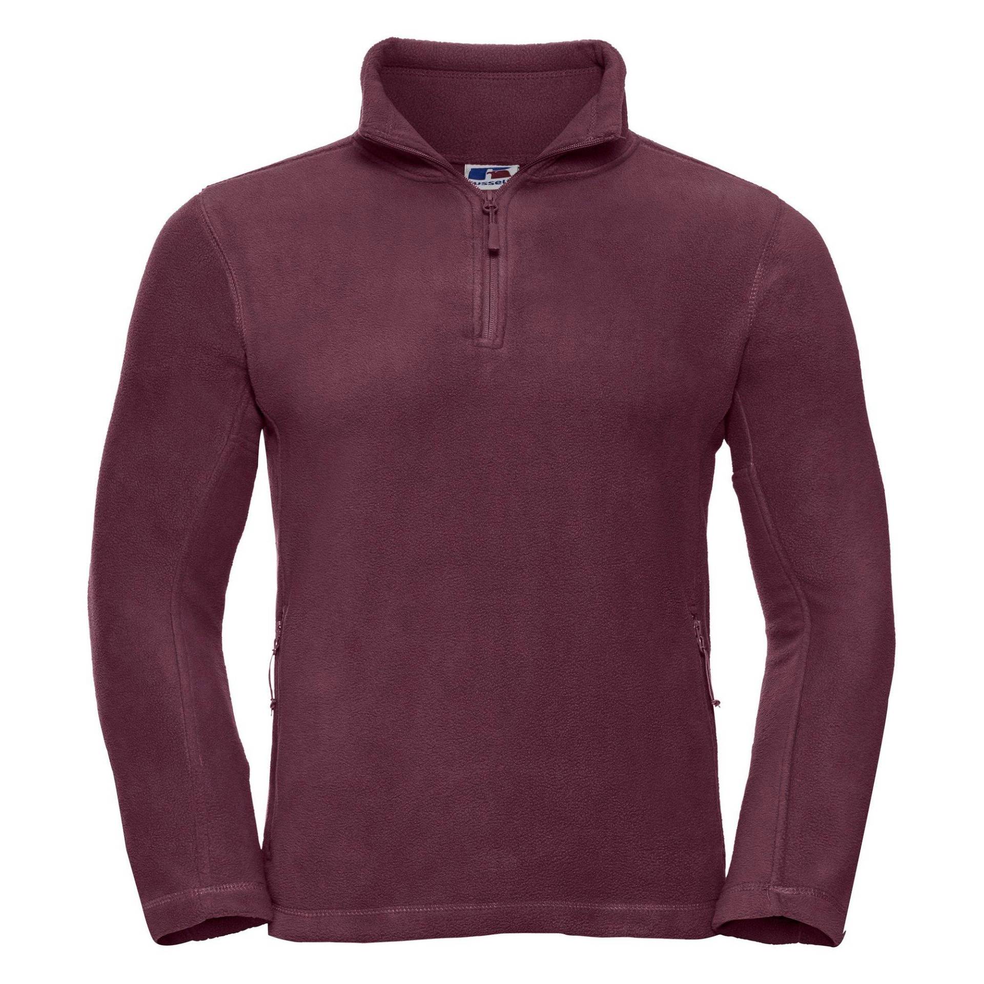 Outdoor Fleecepullover Mit Reißverschluss Am Kragen Herren Weinrot XXL von Russell