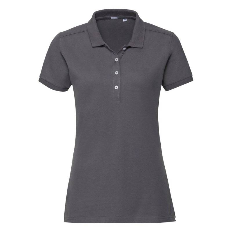 Russell - Stretch PoloShirt, Kurzarm, für Damen, Grau, Größe XXL von Russell