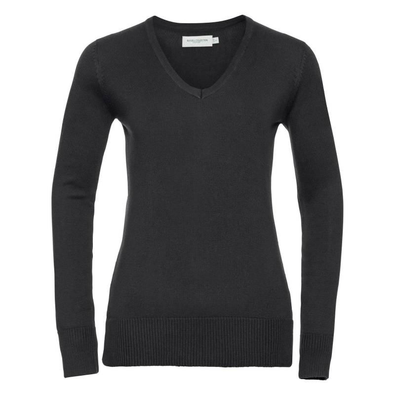 Sammlung Vneck Gestrickte Pullover Damen Schwarz XXS von Russell