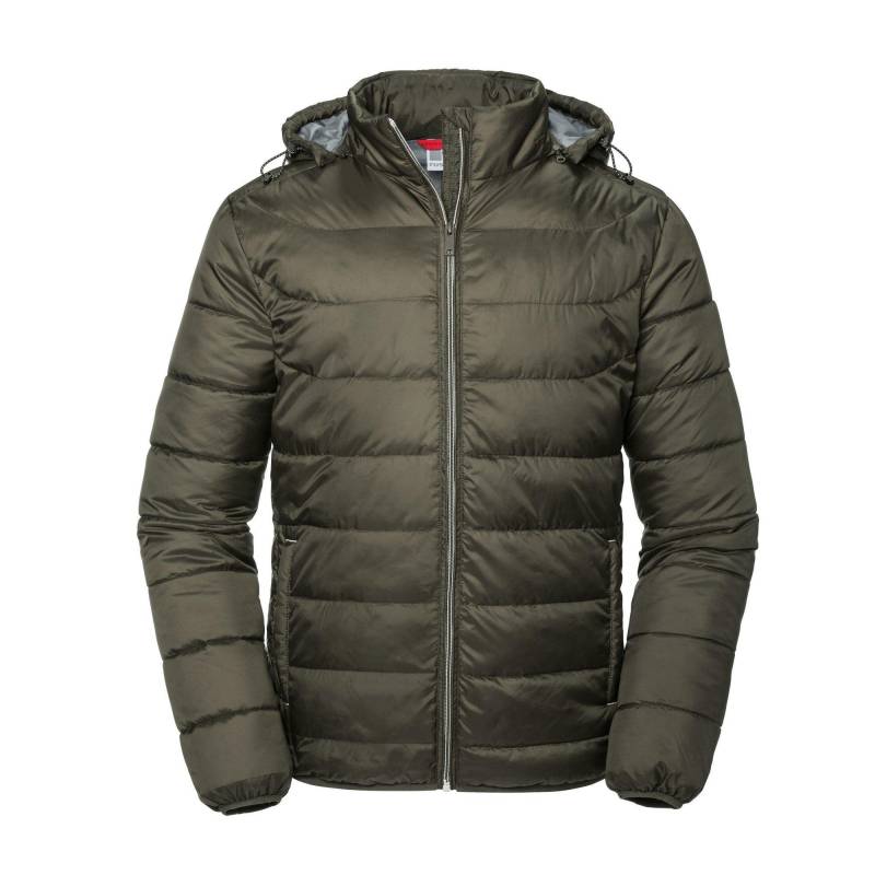 Russell - Nano Steppjacke mit Kapuze, für Herren, Olivegrün, Größe 3XL von Russell