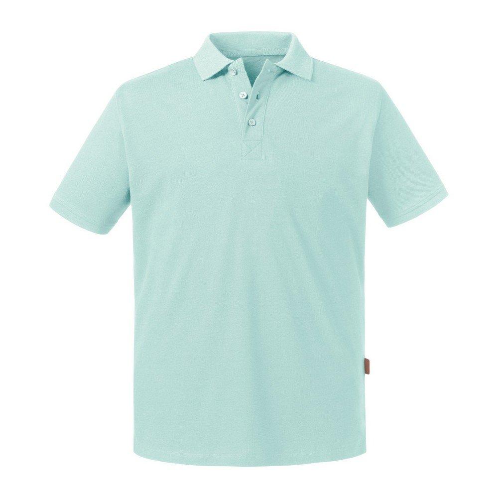 Poloshirt Pure Organic Herren Aquamarine L von Russell