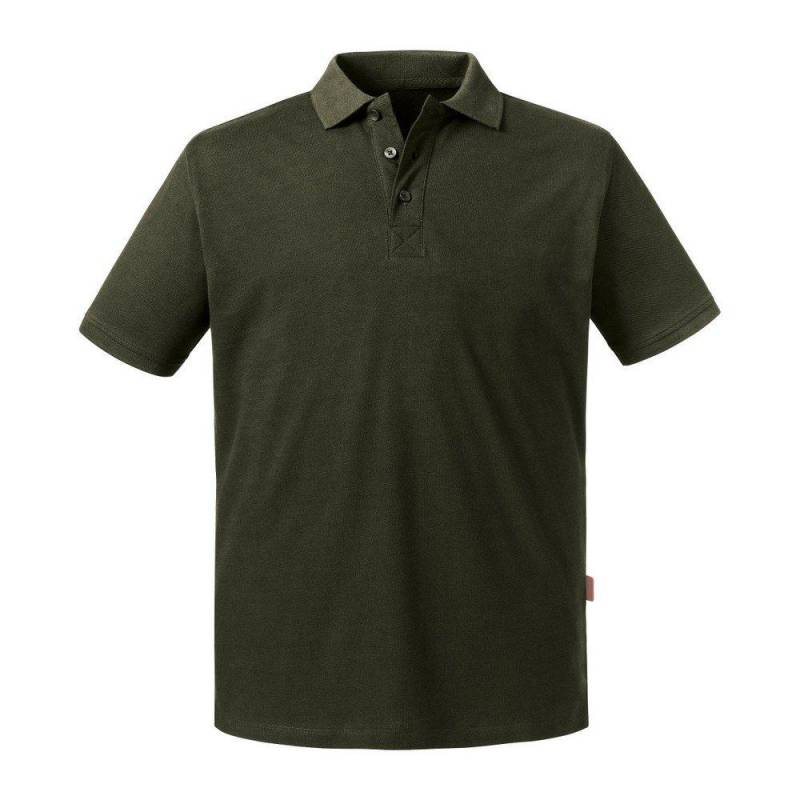 Poloshirt Pure Organic Herren Olivegrün L von Russell