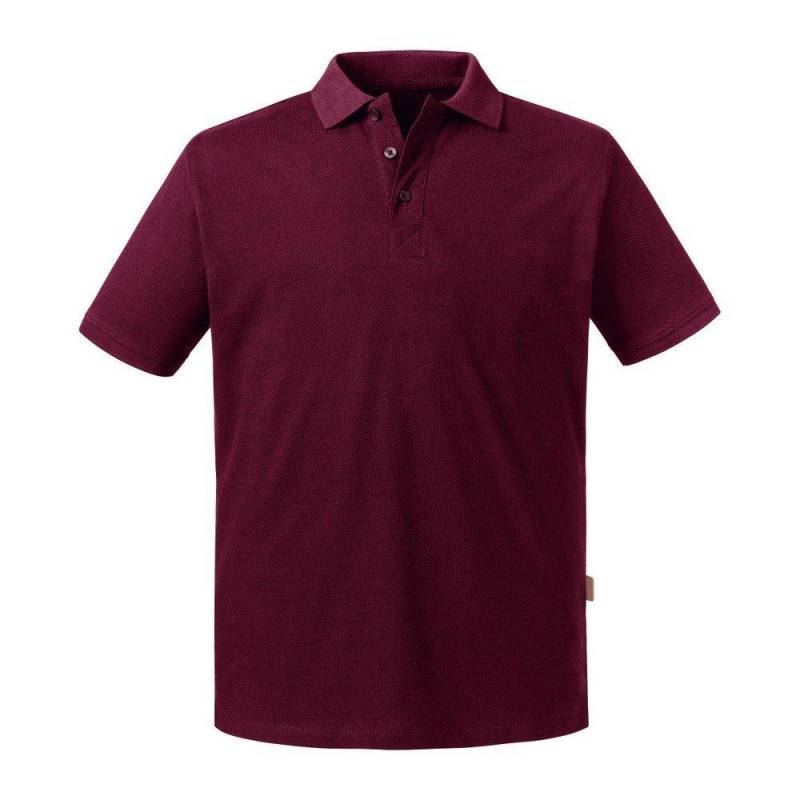 Poloshirt Pure Organic Herren Weinrot XXL von Russell