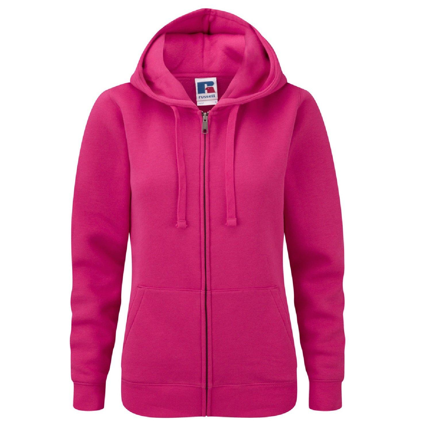 Russell - Premium Authentisches Zip Hoodie (3LAYER Stoff), für Damen, Fuchsia, Größe M von Russell